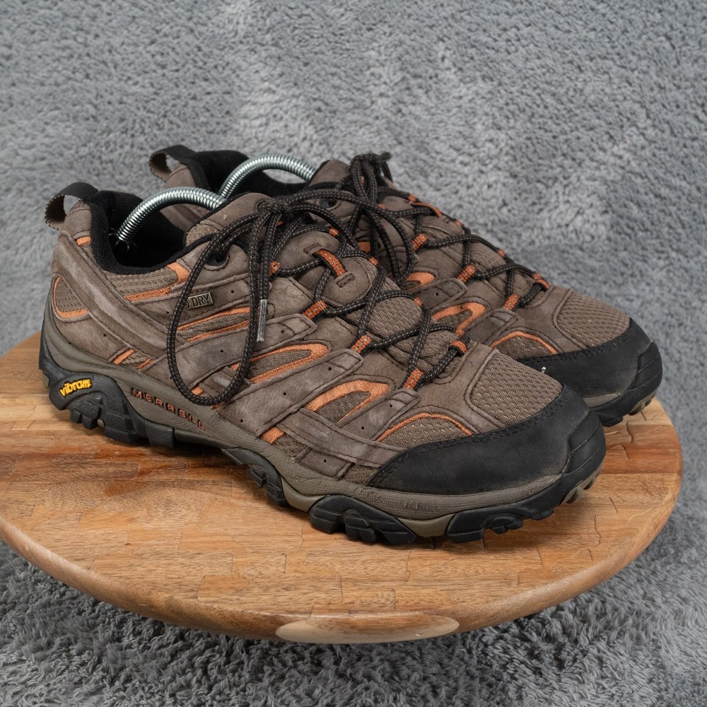 Merrell Men's Size 12 Moab 2 Low Waterproof Hiking Shoes Brown Suede Leather